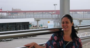 foto da autora chegada ao porto de mallorca
