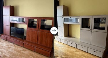 sekcijos dažymas – prieš ir po atnaujinimo