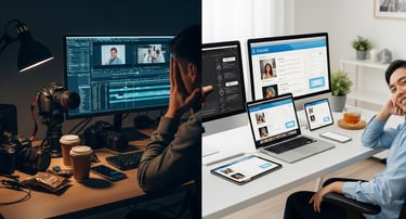 Traditional vs. automated content creation.