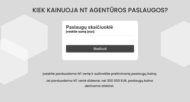 brokerio paslaugu kainos skaiciuokle