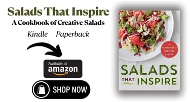 a cookbook with a salad 