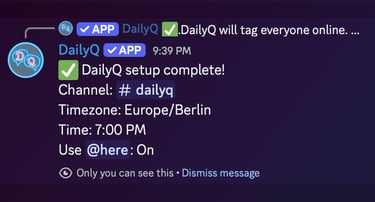 DailyQ setup wizard example 2