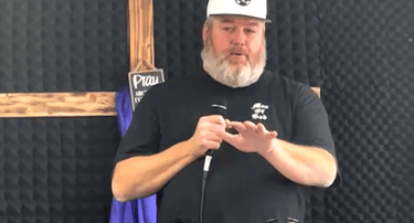 Pastor Keith speaking at a church helping Christian men overcome porn addiction.