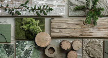 biophilic interior mood board