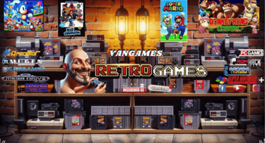 a man in a store with video game controllers