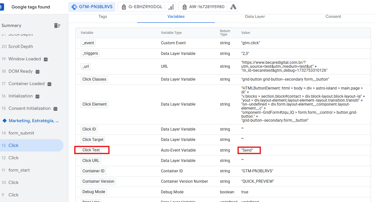 Click Text - Google Tag Manager