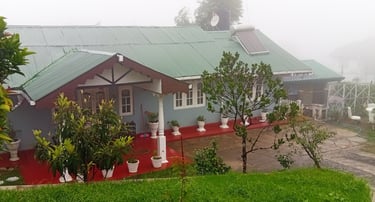 Misty morning view of Nobel Bungalow Nuwara Eliya – peaceful holiday home with garden view