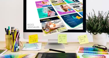 Imagen que muestra procesos creativos de artes para redes