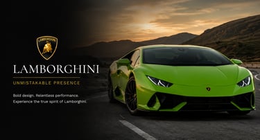 A lime green Lamborghini Huracan luxury supercar parked on a mountain road at sunset.