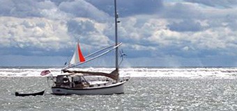 FinDelta anchor sail installed on a sailboat