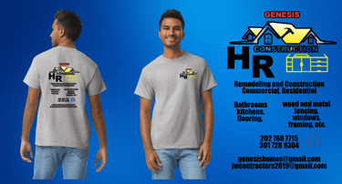 a man in a construction site wearing a construction worker's t - shirt