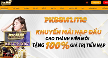 Giao diện trang chủ nhà cái PK88