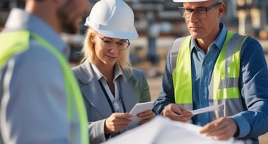 An industrial site showcasing safety equipment.