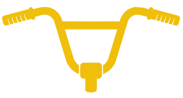 le guidon jaune d'un vélo