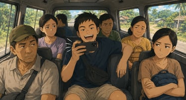 watching videos on public transportation