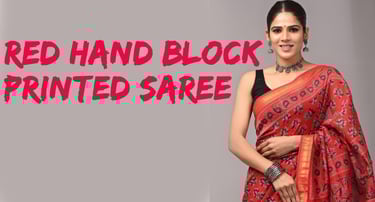 buy black hand block printed saree at best price