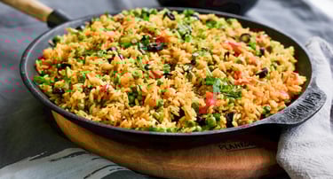 Arroz - Panela - Linguiça -Legumes - almoço - receitas