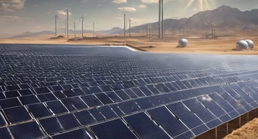 a large solar panel with a sky background
