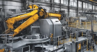 A man working on a machine in a factory