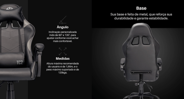cadeira gamer TGT Heron TC2, especificações e detalhes