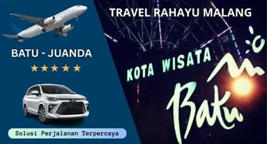 Travel Batu ke Bandara Juanda pakai mobil avanza putih dari Travel Rahayu Malang