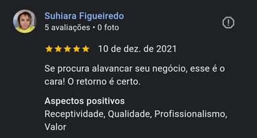 depoimento 5 estrelas