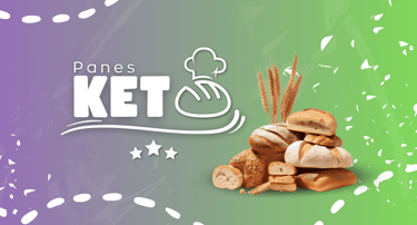 a bunch of breads and bread on a purple background