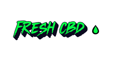 Logotipo Fresh CBD con gota de aceite de CBD verde