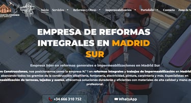 Ejemplo página web para empresa de reformas - diseño web Madrid
