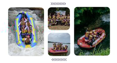 Rafting Pangalengan di Sungai Palayangan dengan pemandangan hutan pinus yang asri