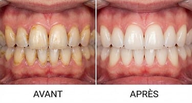 Aéropolissage dentaire avant et après hygiene-precision.com