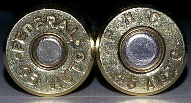two federal brand .45 ammo casings