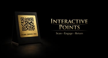 Interactive QR touchpoint showing how customers connect with the venue through branded scan points