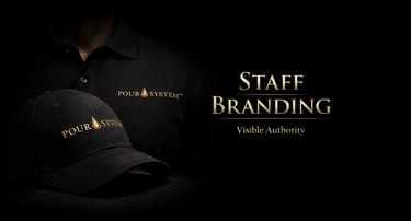 Staff branding example showing uniform and cap used to reinforce venue identity