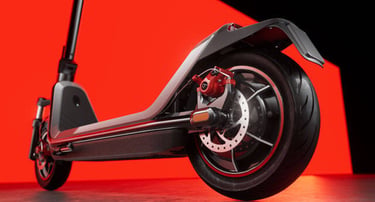 a scooter scooter with a red background
