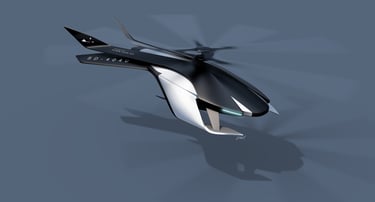 futuristic helicopter drone concept inspired by hummingbird, biomimicry, aviation design, VTOL