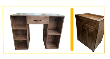a desk with a desk and a desk with a drawer