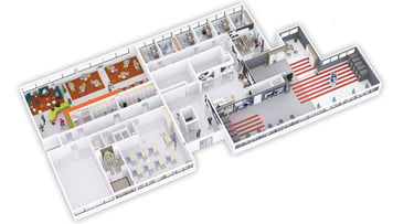 Axonométrie 3d : Locaux d'entreprise à Toulon