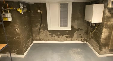 window in a basement fitted by general builds in worcestershire