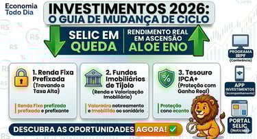 Melhores investimentos para 2026 com juros em queda