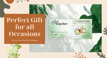 Gift voucher with Healicorp Massage branding, ideal for thoughtful wellness gifts in Ballarat