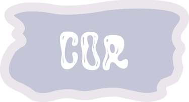 bouton organique avec écrit "COR"