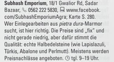 Subhash Emporium in Stefan Loose Travel Handbucher