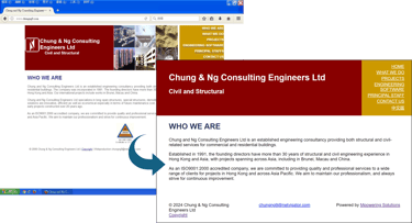 Screenshots to show the original JPEG homepage recreated with HTML