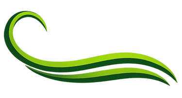 Green wave‑style ComeBeWell logo mark