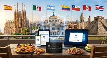 NordVPN en España y Latinoamérica: Seguridad en Sagrada Familia y Chichén Itzá con Paella y Tacos tradicionales.