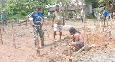 Pembangunan Fondasi Rumah Warga