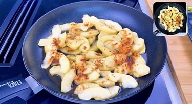 Cuoci le mele in padella