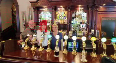 Pouring a pint at Christys Bar in Ireland