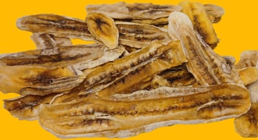 a pile of bananas on a yellow background